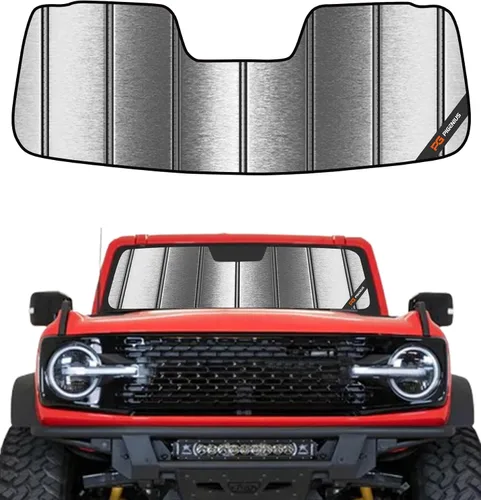 Vista 7 de Pigenius Parasol para Ford Bronco 2021-2025 Parasol de Parabrisas - Protector Gris