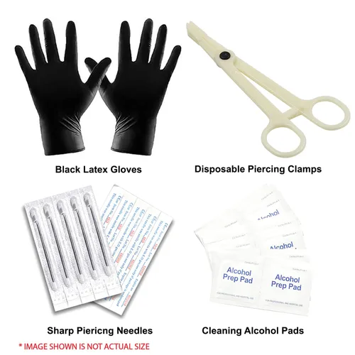 Vista 3 de BodyJ4You Kit de 200 piercings para el cuerpo nariz tabique oreja cartílago labio ombligo tragus cejas acero quirúrgico 14G 16G BCR CBR aro de barra