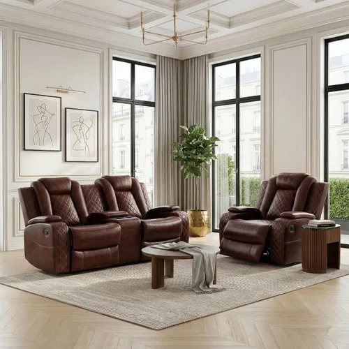Vista 31 de Sillón reclinable eléctrico para sala de estar, silla reclinable de cuero con LED/almacenamiento, muebles reclinables de 1 plaza, sofá de cuero Negro