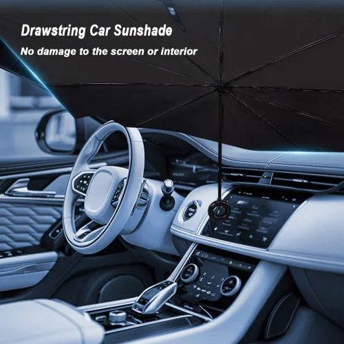 Vista 5 de Car Sun Shield Umbrella for Honda CR-V Hybrid 2023 2024 2025, Lightweight Folds Flat No Bulk with Pull String Handle Car Sunshade,S (125 * 65 cm)
