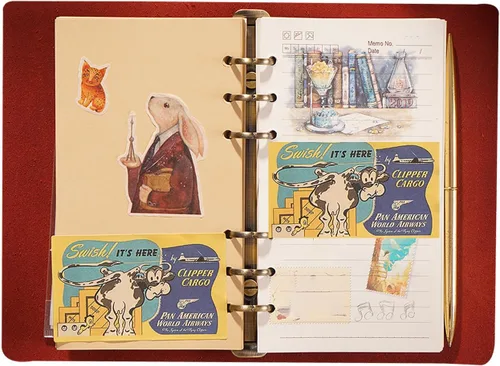 Vista 5 de Cuaderno de carpeta de cuero, 8.5 x 11 pulgadas (negro, A5-no personalizado)