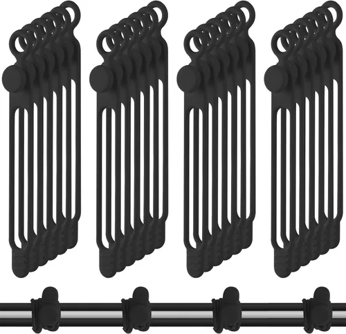 Vista 17 de Nuanchu 40 bridas de silicona reutilizables, correas ajustables, organizador de cables de carga multiusos para sujetar cables de carga