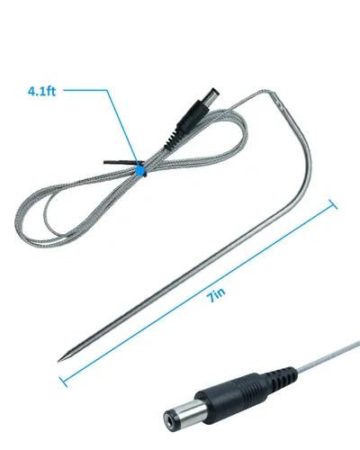 Vista 5 de 2 piezas de repuesto de sonda de carne de temperatura para parrilla de pellets de madera Rec tec Apto para accesorios de parrilla Recteq, con 2