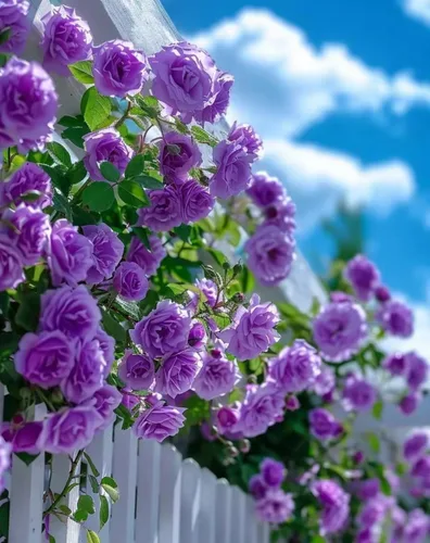 Vista 2 de Purple Climbing Rose Seeds Bush Vine Climber Fragante Mariposa Rara No OGM Heirloom 100pcs
