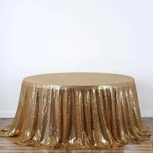 Vista 31 de Efavormart - Mantel redondo de lentejuelas brillantes de 120 pulgadas para banquetes de boda, fiesta, decoración del hogar