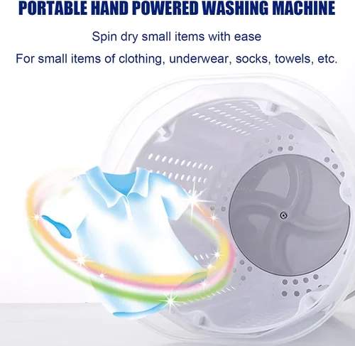 Vista 3 de Lavadora manual portátil no eléctrica Spin Dryer Combo, Mini lavadora de mano Lavandería Spinner, Ropa compacta Ropa interior Calcetín Lavadora
