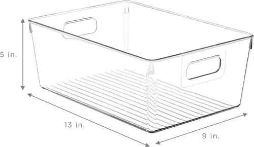 Vista 6 de Sorbus Contenedores cuadrados transparentes para refrigerador, organizador de despensa de plástico grueso y resistente, organizador de gabinete