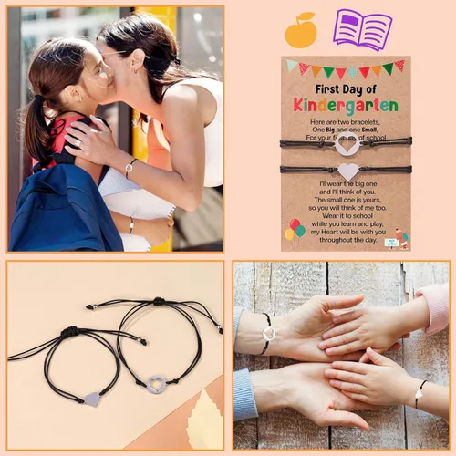 Vista 2 de First Day Of Kindergarten Bracelet, Back To School Bracelet Mommy And Me, Back To School Gifts For Kids, First Day Of School Bracelets For Mom And
