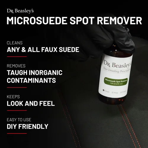 Vista 2 de Dr. Beasley's Microsuede - Removedor de manchas de 12 onzas líquidas, especialmente formulado para gamuza sintética, conserva la suavidad, limpia