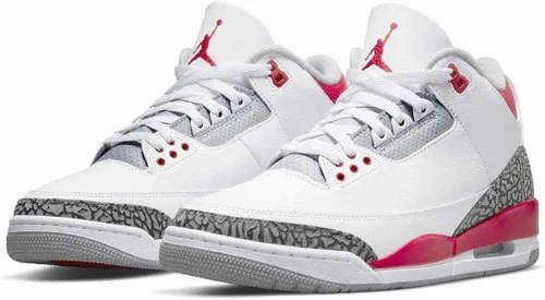 Vista 3 de Jordan 3 Retro Fire Red WhiteFire Red-Black (DN3707 160) para hombre, blancorojonegro (WhiteFire Red-Black)