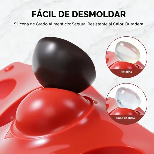 Vista 3 de Moldes de silicona para bombas de chocolate caliente de 24 agujeros, 2 paquetes de mini moldes de semiesfera de 1 pulgada de media esfera para hacer