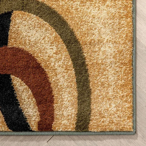 Vista 4 de Well Woven Barclay Alfombra con diseño de arcos y formas, moderna, 2 pies 3 pulgadas x 7 pies 3 pulgadas, color azul claro
