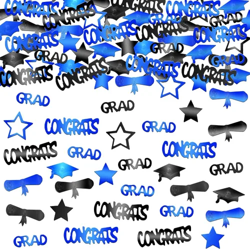 Vista 14 de KatchOn, Confeti de graduación negro brillante 2025 – Paquete de 500 Confeti de graduación 2025 decoraciones Decoraciones de graduación 2025