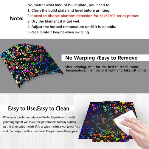 Vista 5 de para Flashforge Creator 5/Creator 5 Pro Build Plate H2H Estrella+Escama