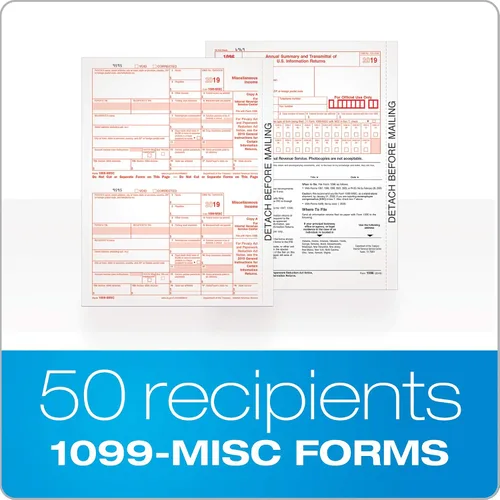 Vista 2 de TOPS Formularios MISC 1099 2019, Formularios de impuestos de 5 partes, 50 destinatarios Formularios láser/inyección de tinta, 3 formularios