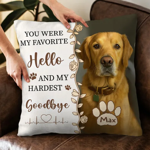 Vista 7 de Funda de almohada conmemorativa personalizada para mascotas, regalos conmemorativos para perros, gatos con nombre y foto personalizados, regalo