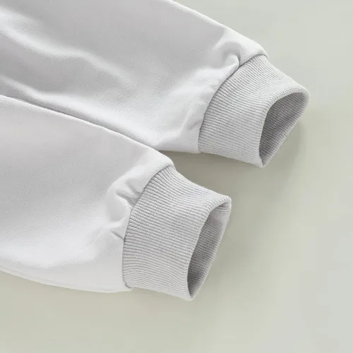 Vista 5 de Conjunto de sudadera de manga larga con cuello redondo y pantalones casuales, 2 piezas, ropa de otoño e invierno