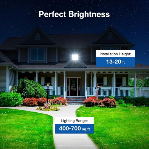 Vista 4 de Luces Solares de Calle para Exteriores Impermeables, 52000LM Luz de Inundación con Ángulo de 320°, Luz de Estacionamiento Solar LED 5730 con Sensor