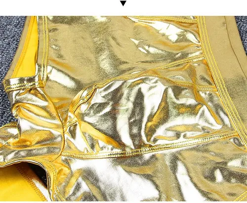 Vista 6 de Calzoncillos bóxer metálicos brillantes para hombre, ropa interior sin fondo