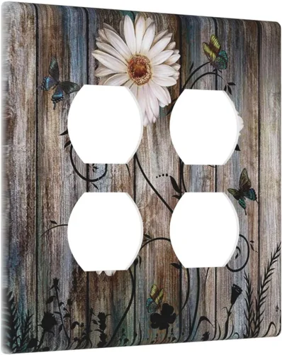 Vista 24 de Cubiertas de Placas de Pared Dúplex Individual con Sol Minimalista Moderno de Palabras Inspiradoras Abstractas Boho, Cubierta de Interruptor de Luz