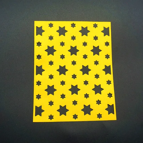 Vista 4 de Troqueles de marco de metal con seis estrellas puntiagudas, fondo en relieve, troqueles de corte para hacer tarjetas, álbumes de recortes, papel