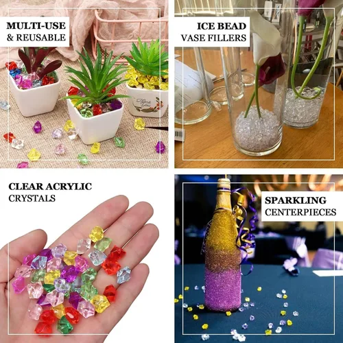 Vista 3 de Efavormart - 400 piezas de jarrón de cristal acrílico transparente para decoración de mesa para banquetes, eventos, decoraciones de fiesta