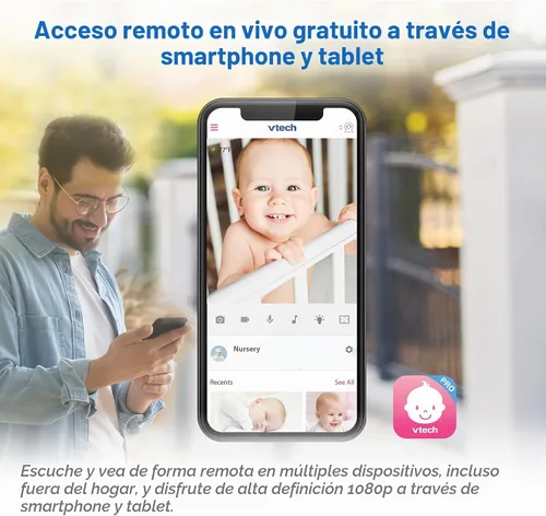 Vista 3 de VTech RM9751 Yellow Daisy Smart Wi-Fi Cámara para bebé