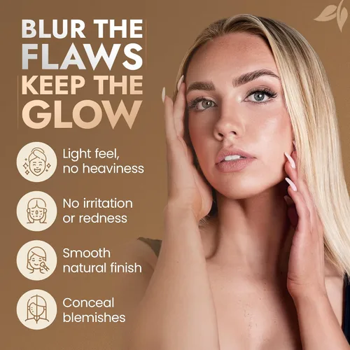 Vista 4 de BaeBlu InstaFame - Base de maquillaje mineral suelta, mate de cobertura completa con SPF natural para pieles sensibles, crea For Sensitive &