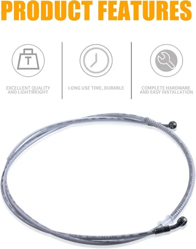 Vista 4 de Tubería de manguera de freno hidráulica trenzada de 70 pulgadas, compatible con GY6 chino, ATV, motocross, Go Kart, 0.394 in, extremos banjo de 70.1