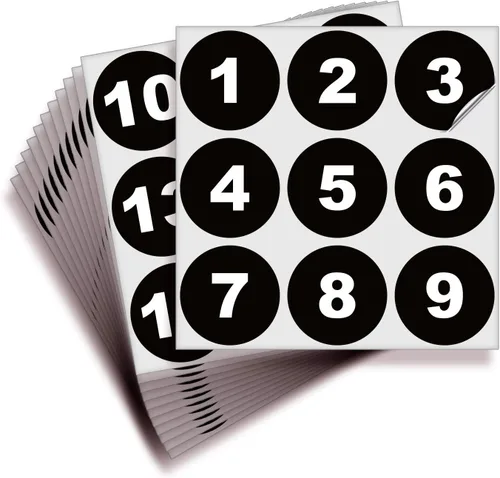 Vista 17 de iSYFIX Calcomanías negras de números consecutivos – 1 a 100, 1 pulgada, 1 juego – Vinilo autoadhesivo de alta calidad, ideal para inventario