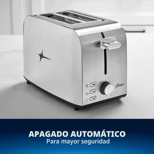 Vista 6 de Oster - Tostadora de 2 rebanadas con ranuras extra anchas, tostador de bagels, acero inoxidable