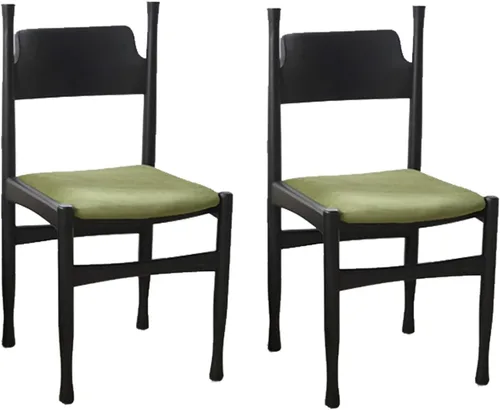 Vista 11 de Sillas de comedor, modernas sillas de comedor de madera, silla de cocina tapizada, taburete sin brazos de granja, silla ocasional para cocina, sala