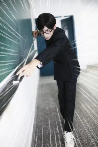 Vista 5 de rolecos Sakamoto alta escuela uniforme juegos negro Anime japonés disfraz de cosplay