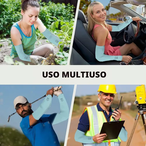 Vista 7 de TUFF - Mangas de compresión para brazos refrigerantes, mangas de brazo UPF 50 para hombres y mujeres.. 10 pares