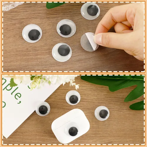 Vista 4 de PETKNOWS 6 piezas de ojos gigantes que brillan en la oscuridad, 1 pulgada autoadhesivos, ojos luminosos brillantes para manualidades, calcomanías