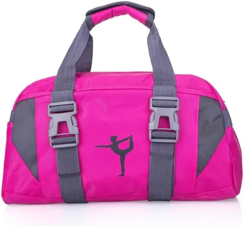 Vista 5 de Bolso deportivo de danza pequeñogrande para mujeres y adolescentes, para gimnasio, yoga, para pasar la noche, fin de semana, etc., Rosa, L