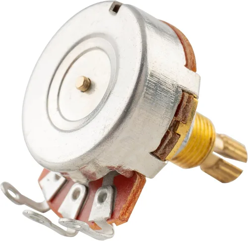 Vista 3 de Musiclily Pro Brass Thread - Potenciómetros de control de tamaño métrico completo A1 Meg Audio Taper para guitarra (juego de 2)