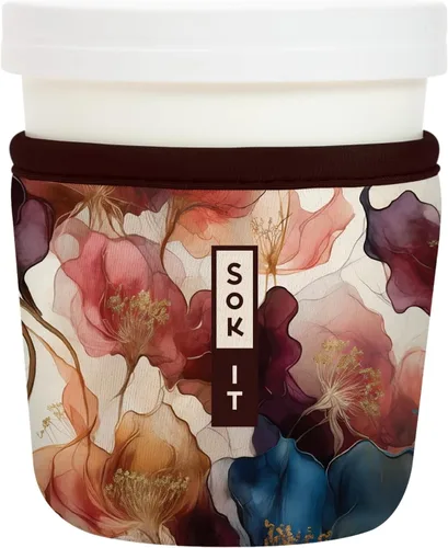 Vista 182 de Sok It IceCreamSok Cubierta de Neopreno Aislante (Floral Abstracto, Pintas de Helado Rectas)