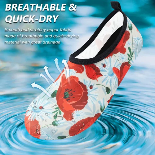 Vista 2 de Deevike Zapatos acuáticos para mujeres y hombres, estilo descalzo, de secado rápido, calcetines de agua sin cordones para playa, piscina, natación