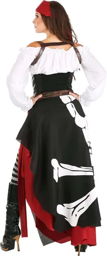 Vista 2 de Fun Costumes Women's Pirate Costume Jolly Roger Flag Dress High Seas Lady Captain Outfit for Halloween and Cosplay