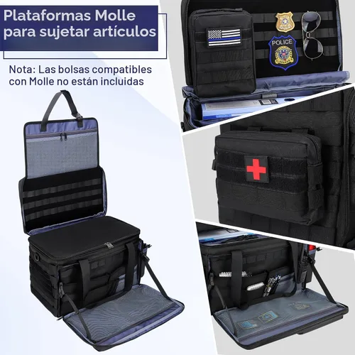 Vista 3 de Bolsa de patrulla de policía, bolsa de equipo de aplicación de la ley, bolsa de policía, organizador de asiento delantero del coche, bolsas de deber