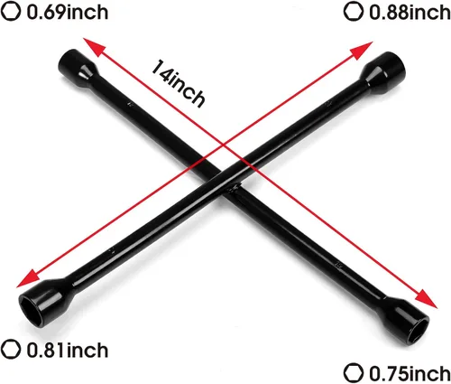 Vista 3 de Torin TRX31101-14F - Llave cruzada profesional de 14 pulgadas, universal, resistente, de 4 vías, color negro