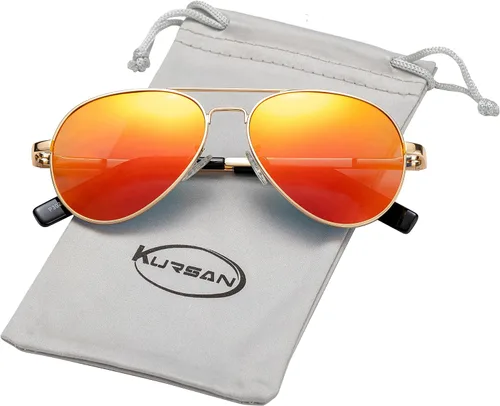 Vista 2 de Lentes de sol polarizados estilo aviador para mujeres y hombres, montura de metal clásica, lentes de sol, 100% protección UV 400, 2.283 in