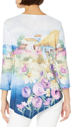 Vista 2 de Alfred Dunner Top escénico para mujer, Multi
