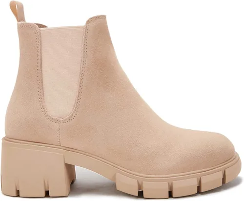 Vista 2 de Fttpdeaus Women's Lug Sole Ankle Boots Casual Chunky Platform Boots Elastic Block Heel Combat Chelsea Booties
