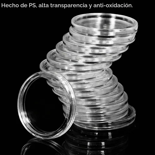 Vista 5 de FRIMOONY Paquete de 2 cápsulas de monedas de 1.614 in, con junta de espuma y caja de almacenamiento de plástico, para colección de monedas