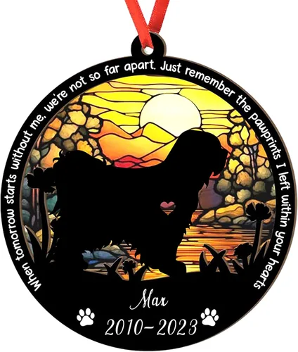 Vista 107 de Adorno personalizado para atrapasoles de sabueso afgano, adorno de Navidad de sabueso afgano – Regalo para perro amante, sabueso afgano