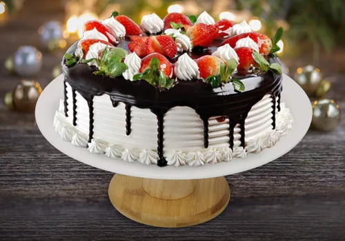 Vista 7 de Soporte de cerámica blanca para tartas con base de bambú, soporte para pasteles y postres para bodas y cumpleaños, decoración de cocina y hogar