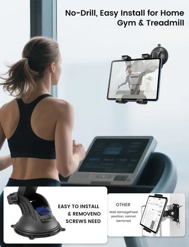 Vista 3 de OHLPRO Soporte para tablet para automóvil, soporte de iPad resistente para tablero y parabrisas, abrazadera de ventosa compatible con tabletas de 7