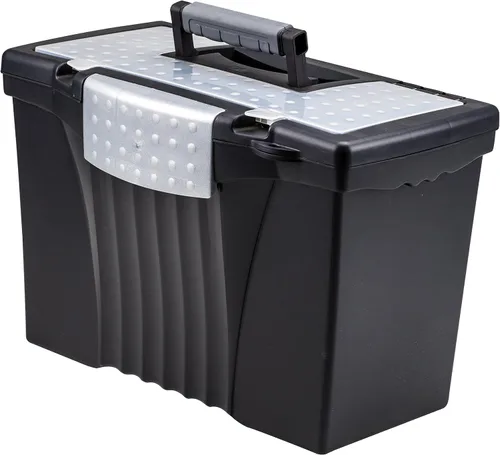 Vista 13 de Storex File Box, 10.88 x 13.25 x 11 pulgadas, color negro (STX61504U01C)